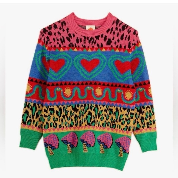 Farm Rio GRAPHIC ELEMENTS AINIKA SWEATER multicolored size M - Picture 2 of 11